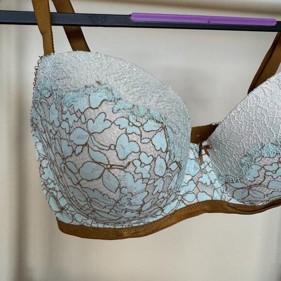 Victoria's Secret Dream Angel Lined Bra Demi Lace Toile Pastel Bra 34DDD - Picture 11 of 11